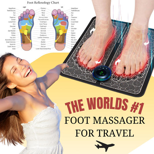 Portable Travel Electronic Foot Massager Pad for Pain Relief & Muscle Relaxation | 8 Modes & 19 Intensity Levels